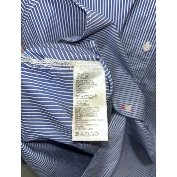 Tommy Bahama Women's Breezy Bliss Stripe Button Down Shirt Size Large Blue White - Picture 5 of 11